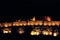 Panoramic view of Sacsayhuaman, Inca ruins in Cusco, Peru at night