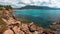Panoramic view of Sagone seaside resort in Corsica