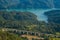 Panoramic view of Salto lake in the lazio region