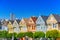 Panoramic view of the San Francisco Painted ladies Victorian Houses