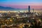 Panoramic view of Santiago de Chile at night