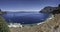 Panoramic view of Santorini from Thirasia island