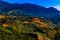 Panoramic view of Sapa valley from ancient rose hill.