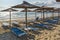 Panoramic view of Sarti Beach at Sithonia peninsula, Chalkidiki, Greece