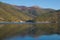 Panoramic view of Scanno lake in the autumn season, Abruzzo