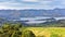 Panoramic view of scenic Banks Peninsula, famous for its bays