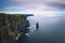 Panoramic view of the scenic Cliffs of Moher in Ireland
