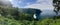 Panoramic view of Scenic cliffs and ocean at Waipiâ€™o Valley on the Big Island of Hawaii