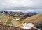 Panoramic view on scenic highland area of Landmannalaugar geothermal area, Fjallabak Nature Reserve in Central Iceland