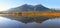 Panoramic view scenic Talbot lake landscape in Alberta, Canada