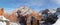 Panoramic View from Scouts Lookout on Angels Landing Hiking Trail in Zion National Park in Utah