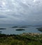 Panoramic view of the sea and small island on Lefkada Grece