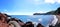 Panoramic view of the seacoast and the Red beach. Santorini, Cycladic islands, Greece.