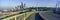 Panoramic view of Seattle, WA skyline in morning