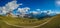 Panoramic view of Seceda peak, Odle mountain range, Gardena Valley, Dolomites, Italy