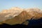 Panoramic view of Sella Group in the Dolomites, Italy, Europe. Italian alpine landscape. Travel icons of Italy.