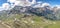 Panoramic view of serpentine high alpine road on Grossglockner mounain from Edelweissspitze in Austria