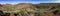 Panoramic view on The sheer quartzite cliffs at Trephina Gorge, East MacDonnell Ranges, Northern Territory, Australia