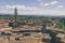 Panoramic view of Siena city with Piazza del Campo and the Torre del Mangia