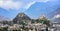 Panoramic view of Sion town in the swiss Alps valley, Switzerland