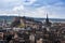 Panoramic view of the skyline of the city of Edinburgh in Scotland