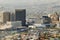 Panoramic view of skyline and downtown El Paso Texas looking toward Juarez, Mexico