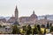 Panoramic view of the skyline of the historic center of Pistoia, Italy