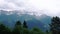 Panoramic view of the snow-capped peaks of the Caucasus mountains