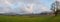 Panoramic view of snow covered Grimming mountain in Ennstal, Steiermark, Austria