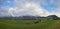 Panoramic view of snow covered Grimming mountain in Ennstal, Steiermark, Austria