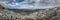 Panoramic view of snow on mountain village of Speloncato in Corsica