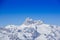 Panoramic view of the snowy mountain Triglav in Slovenia