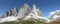 Panoramic view of southern side of the three Cime of lavaredo on