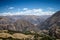 Panoramic view of spectacular high mountains, Cordillera, Andes, Peru, Clear blue sky with a few white clouds