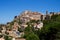 Panoramic view of Speloncato, a picturesque hillside village in Balagne. Corsica, France.