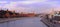 Panoramic view of spring Moscow from the Bolshoy Kamenny bridge.