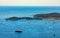 Panoramic view of St. Jean Cap Ferrat cape and Beaulieu sur Mer village seen from historic town of Eze in France