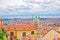 Panoramic view of St Nicholas Church in Prague Old Town