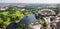 Panoramic view at Stadium of the Olympiapark in Munich, Germany