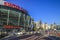 Panoramic view of the Staples Center and downtown Los Angeles