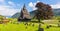 Panoramic view of stavkirke, Norway