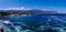 Panoramic view of steep cliff coastline of Hermanus making it the ideal sport for whale watching