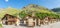 Panoramic view at the Stone buildings in Bonneval-sur-Arc village - France