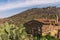 Panoramic view of a stone house in Patones de Arriba on a sunny day Madrid, Spain. Landscape concept