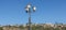 A panoramic view by a street lamp over looking at Zichron Yaacov on Carmel mountain Israel