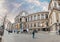 Panoramic view Students at entrance of main building of famous Vienna University