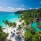 Panoramic view of a stunning beach in Phuket