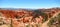 Panoramic view the stunning rock formations in Bryce Canyon National Park