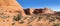 Panoramic view of the stunning sandstone canyon near Corona Arch