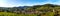 Panoramic view of the stunning village of Andlau in Alsace. Slopes with ripening grapes. Great views of the Vosges mountains.